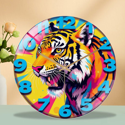 Horloge murale colorée avec art unique - 12 po