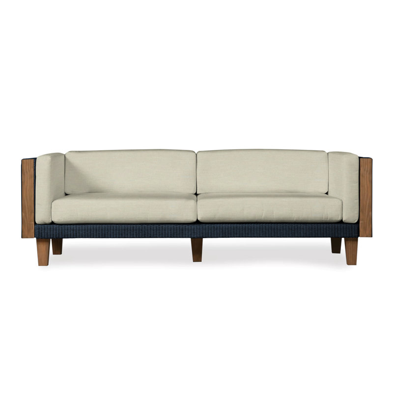 Catalina Outdoor 3 - Seat Patio Sofa, Ebony, Friendly Flax