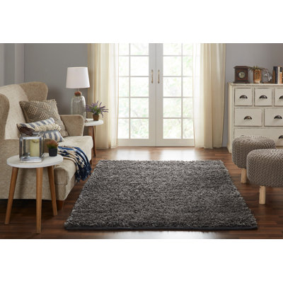 Tapis gris à poils longs Headley