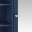 Armoire de rangement murale de salle de bain avec miroir, armoire à pharmacie avec tablette en bois réglable et portes, armoires de rangement montées avec 6 tablettes ouvertes, bleu-1227745064