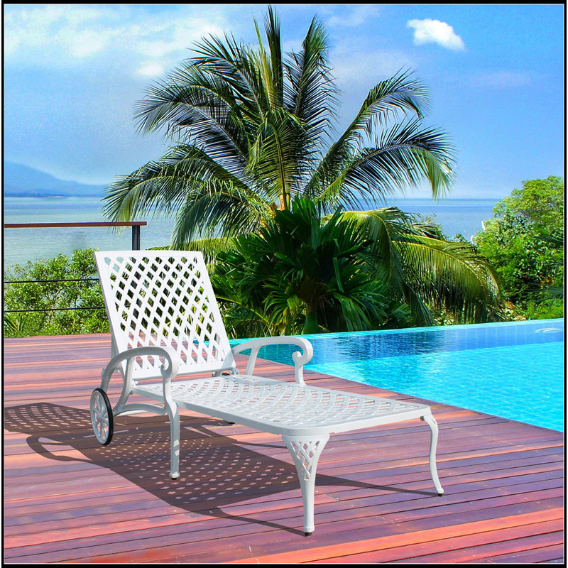 Chaise longue en aluminium coulé 1Pcs, Blanc