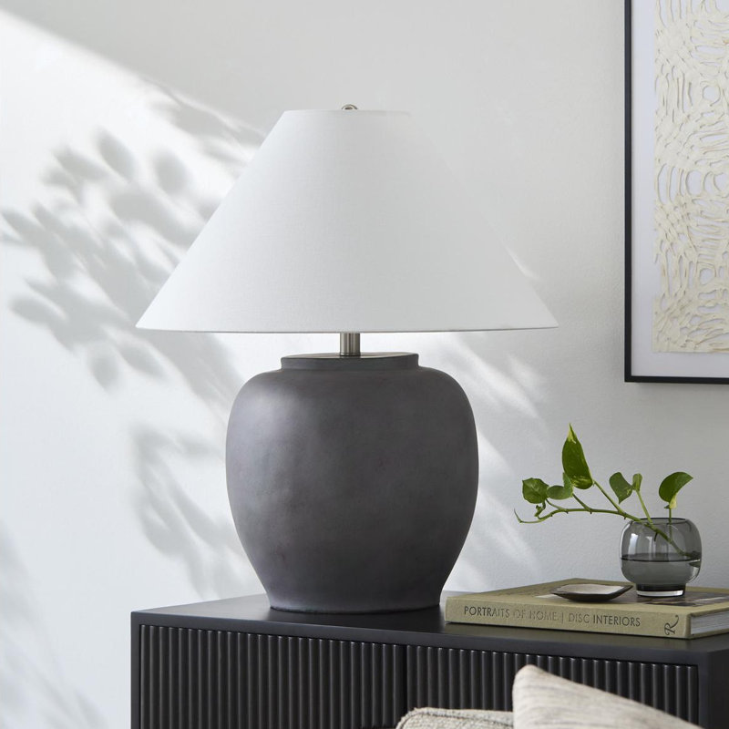 Lampe de table Trini Kiku, Blanc, Gris
