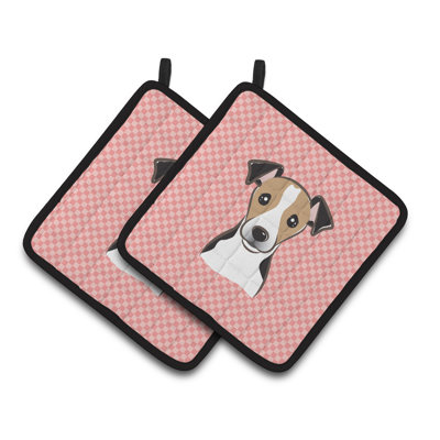 Caroline's Treasures Checkerboard Checkered Polyester Potholder Set