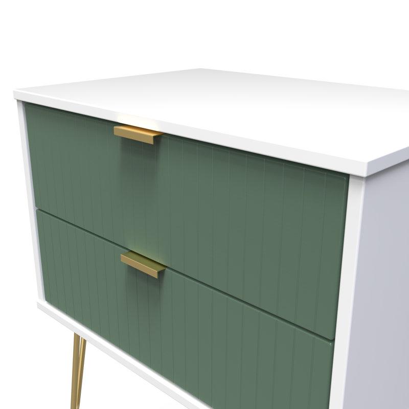 Beranda 58 cm W Bedside Table, Labrador Green/White