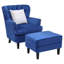 Medaryville Velvet Wingback Chair with Footstool-2098196382