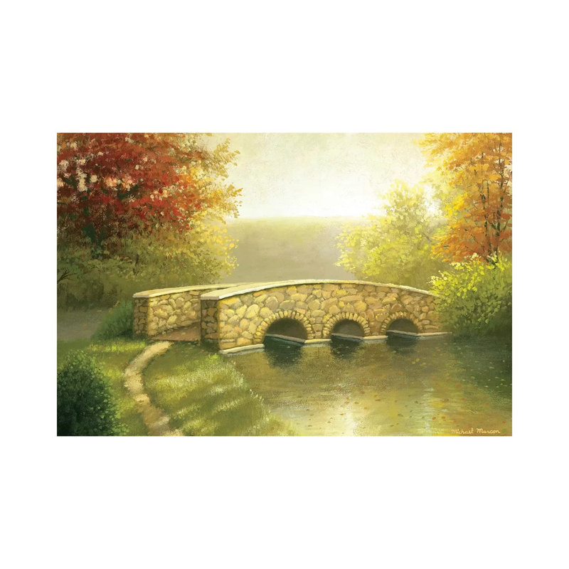 Autumn Bridge I by Michael Marcon - Wrapped Canvas Painting, 101.6 cm H x 66.04 cm W x 1.91 cm D