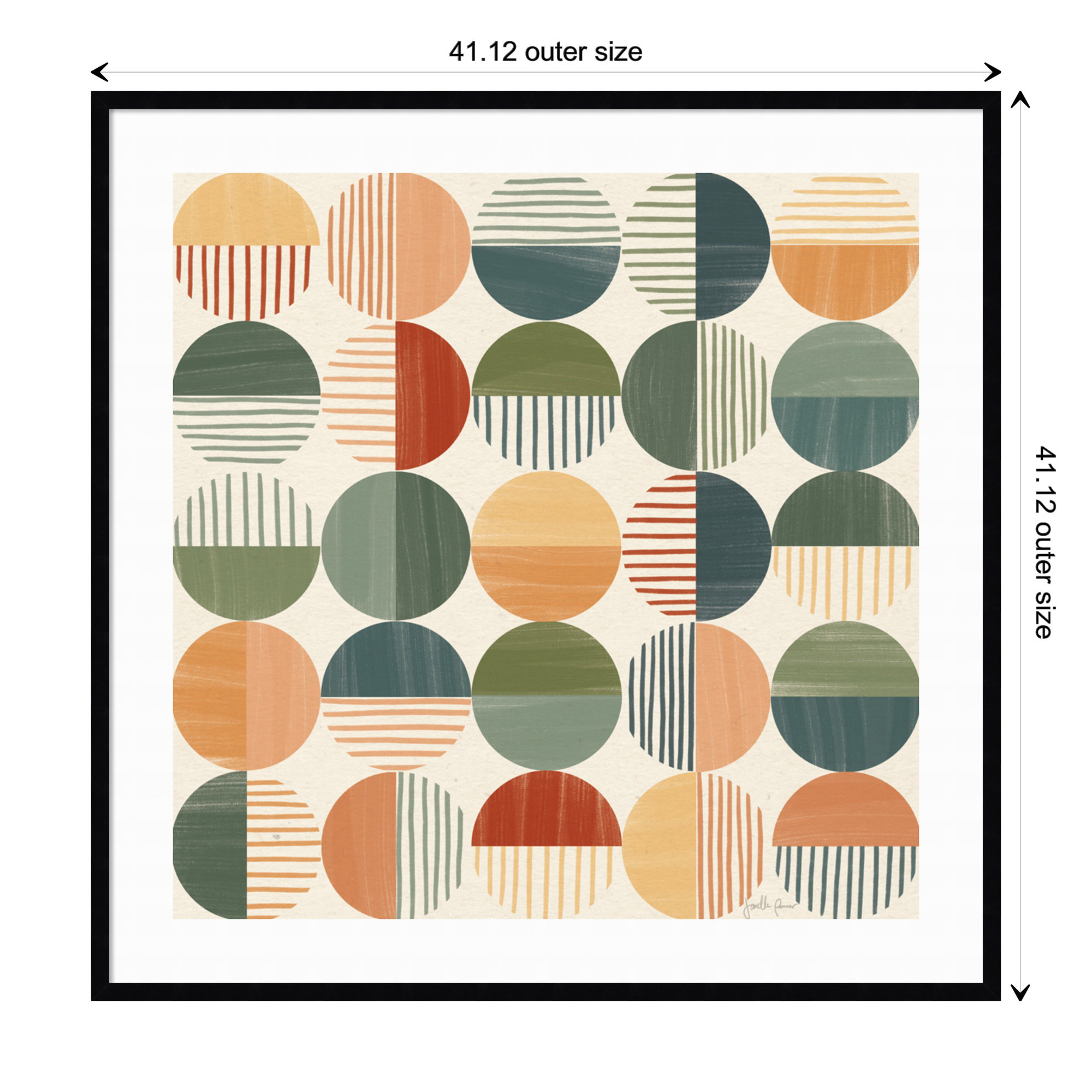Born To Roam Pattern II, 41" H x 41" W x 1" D, Black