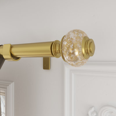 Dotern Adjustable Single Metal Curtain Rod