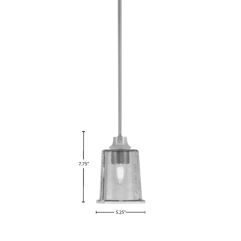 Luminaire suspendu Shiloh en finition graphite avec abat-jour en verre fumé l 5,25 po x H 5,5 po