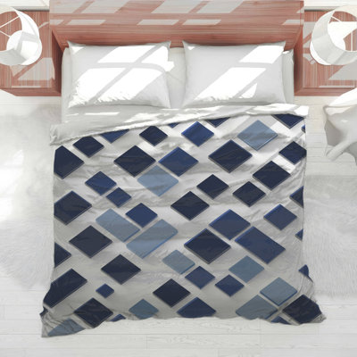 Blue Square Tiles Comforter
