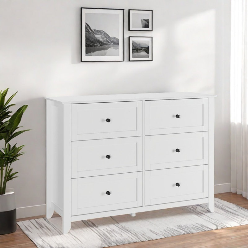 6 Drawer Dresser, White