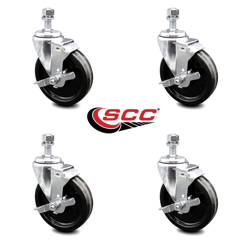 Wheel Swivel ½ Inch Threaded Stem Caster with Brake SCC