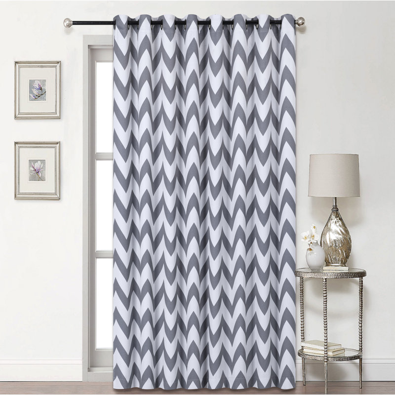 Rideau occultant et isolant à chevrons ilaria, Clair, 54 po x 95 po