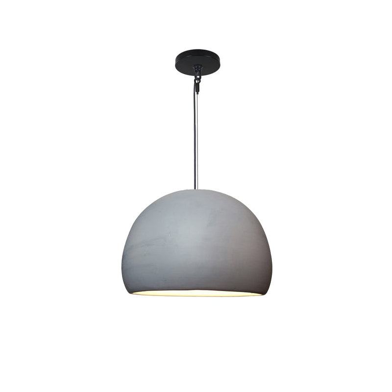 Clay 1 - Light Pendant, Black Fabric, Yes, Matte Gray