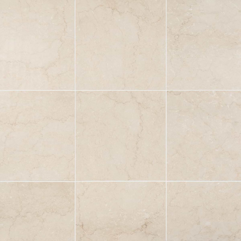Botticino 18 In. X 18 In. Marble Floor And Wall Tile (13.55 Sq. Ft. / Case), Honed Beige
