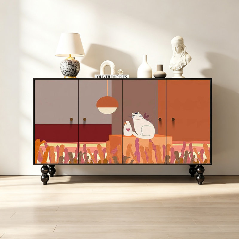 Buffet léger de luxe rétro avec art français