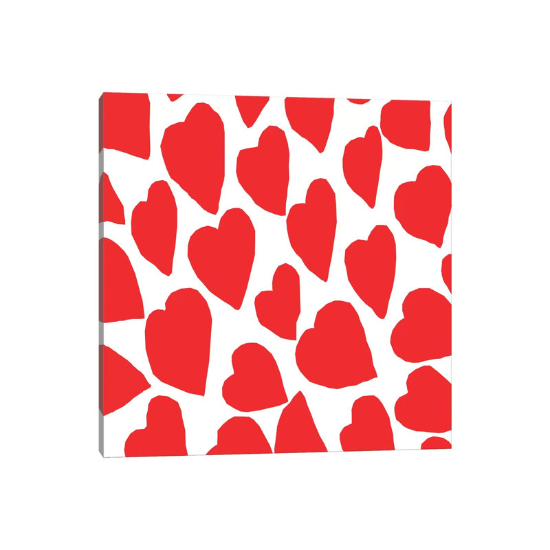 Red Hearts by Art Mirano - Wrapped Canvas Print, 30.48 cm H x 30.48 cm W