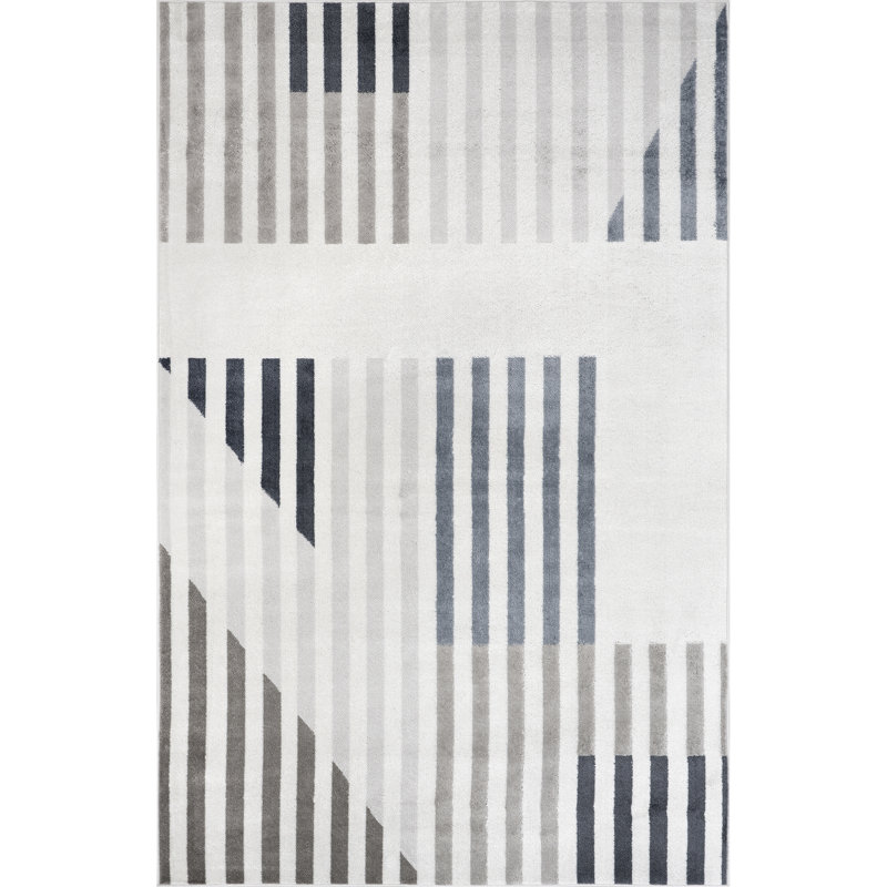 Robbi Modern Striped Area Rug, Rectangle 5' x 8'