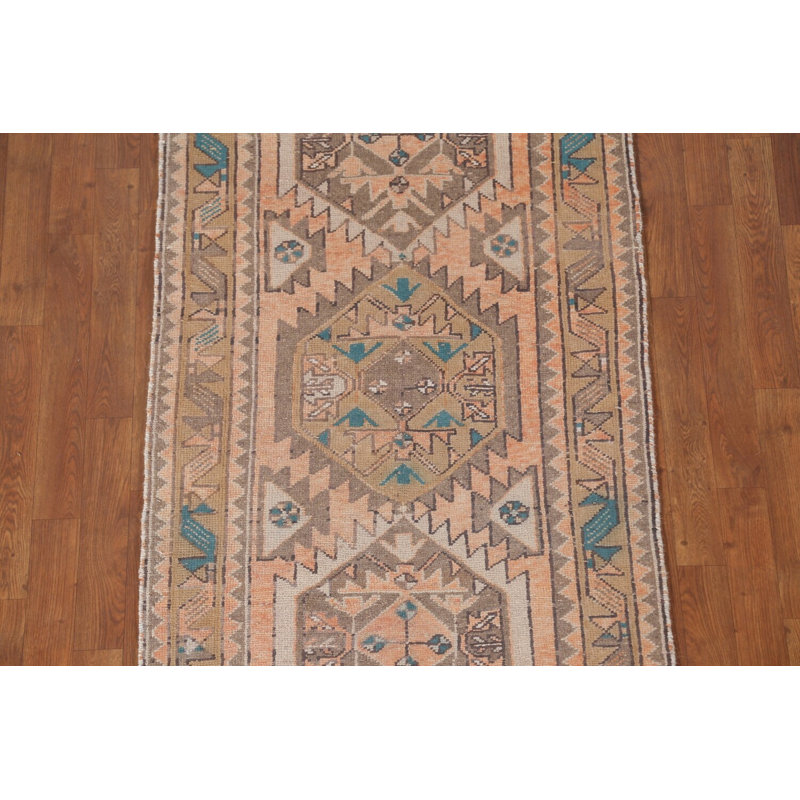 Tapis de couloir traditionnel en laine rétro 3 x 10