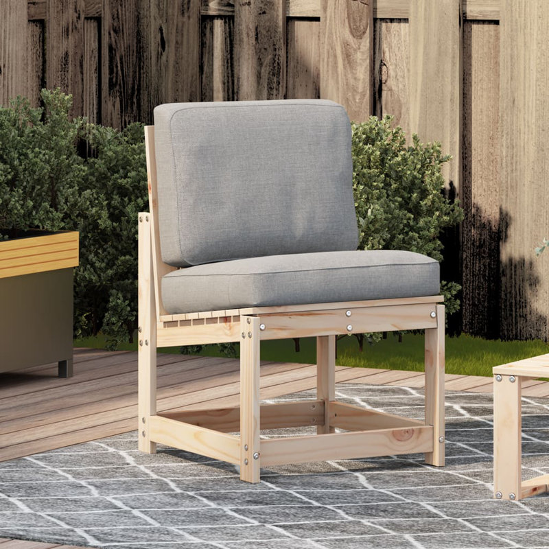 Shiey Outdoor Armless Lounge Chair, Natural