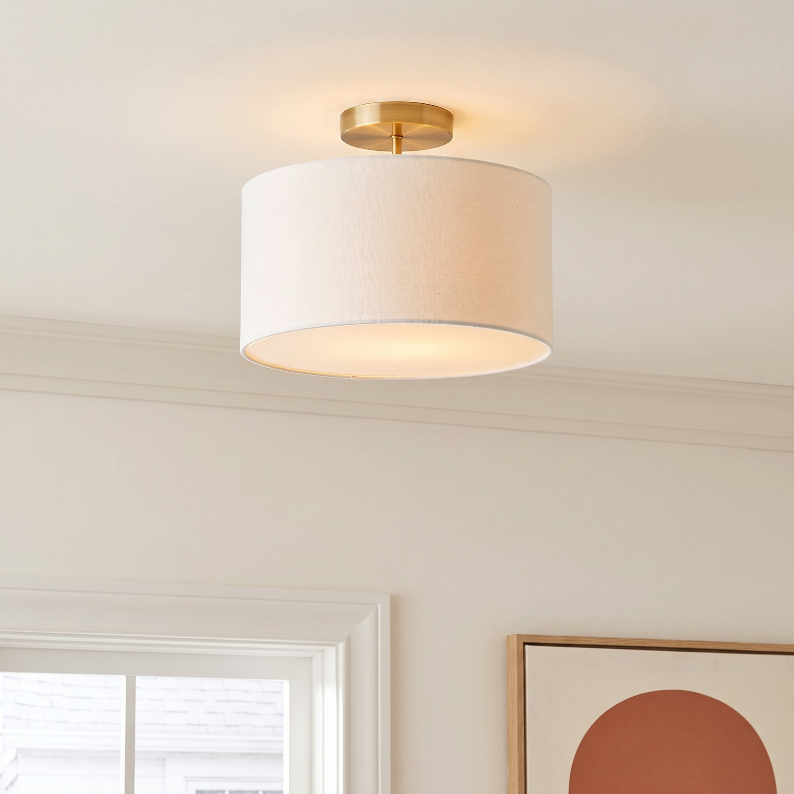 Finley Single Light Solid Brass Flush Mount