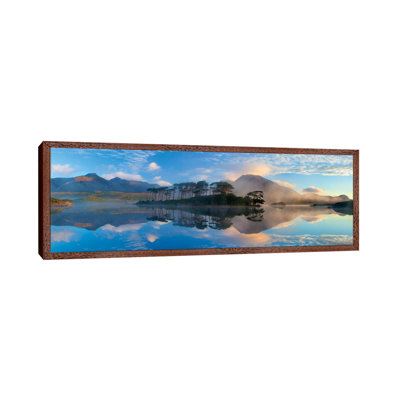 Misty Morning Reflection Of Twelve Bens III, Derryclare Lough, Connemara, County Galway, Connacht Province, Republic Of Ireland by Gareth McCormack - Floater Frame Panoramic Print on Canvas