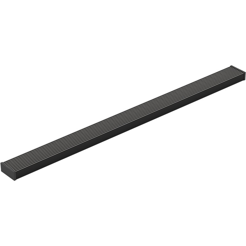 Linear Grid Shower Drain, Matte Black