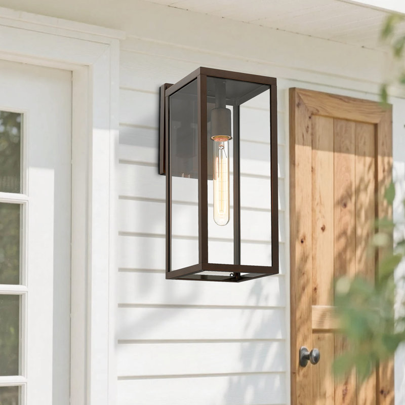 Outdoor Wall Sconce Lights,15 Inch Exterior Wall Lantern With Clear Glass,Weather Resistant Outdoor Lights For House Garage Doorway Patio(Oil Rubbed Bronze)