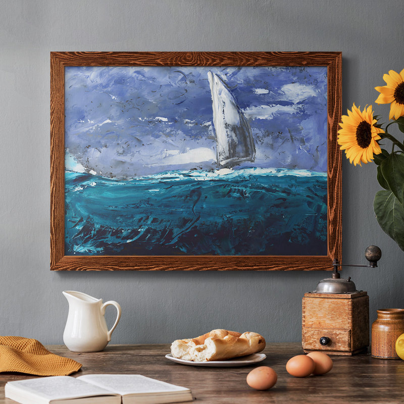 «Sail Ho I», peinture sur toile encadrée, Érable, H 28 po x l 42 po x P 1,5 po