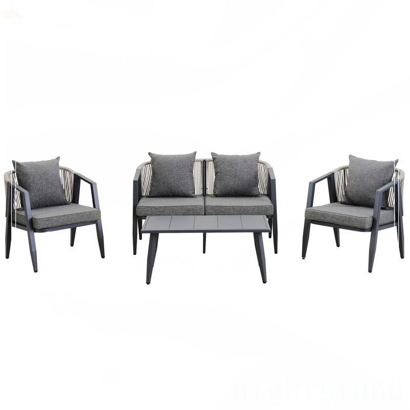 Ensemble de sièges d'extérieur durables et confortables, Gris