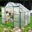 Serre en polycarbonate de 8 pi x 6 pi avec option de ventilation - Améliorez la qualité de l'air pour les plantes tout au long de l'année Système de jardinage idéal