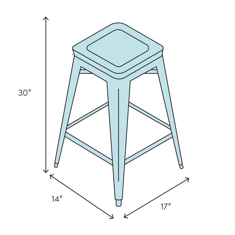 Tabouret de bar et de comptoir Albers, Ardoise antique, Tabouret de comptoir (assise de 24 po de hauteur)