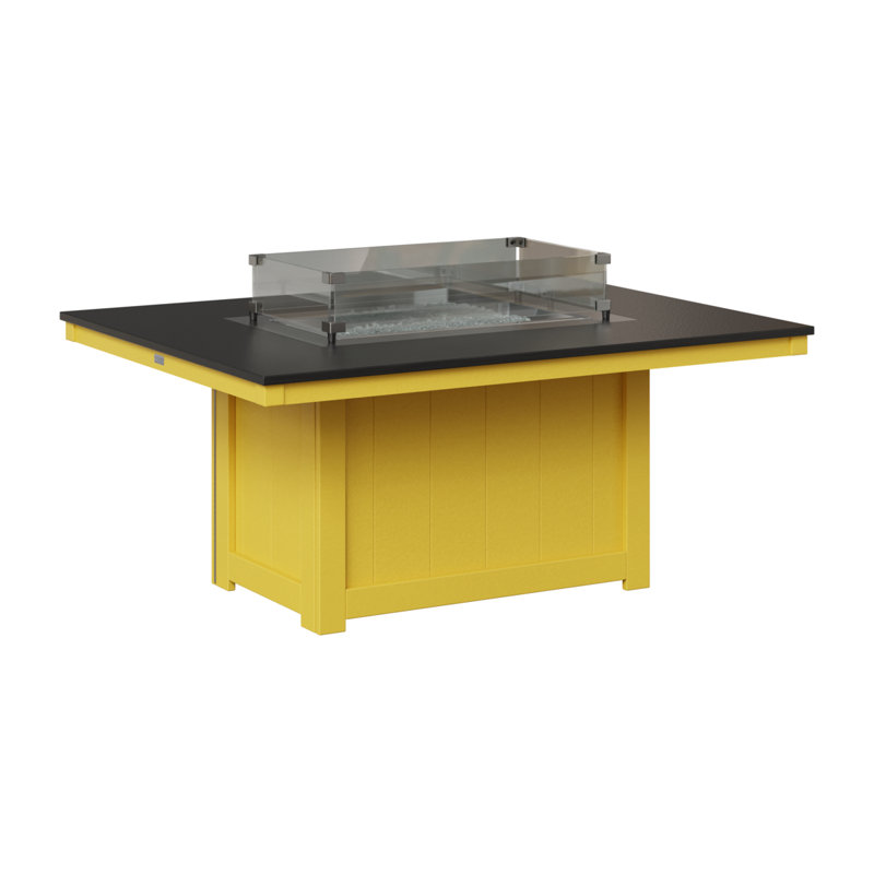 Foyer de table rectangulaire Berlin Gardens Donoma, Hammered Top Black with Sunburst Yellow Base