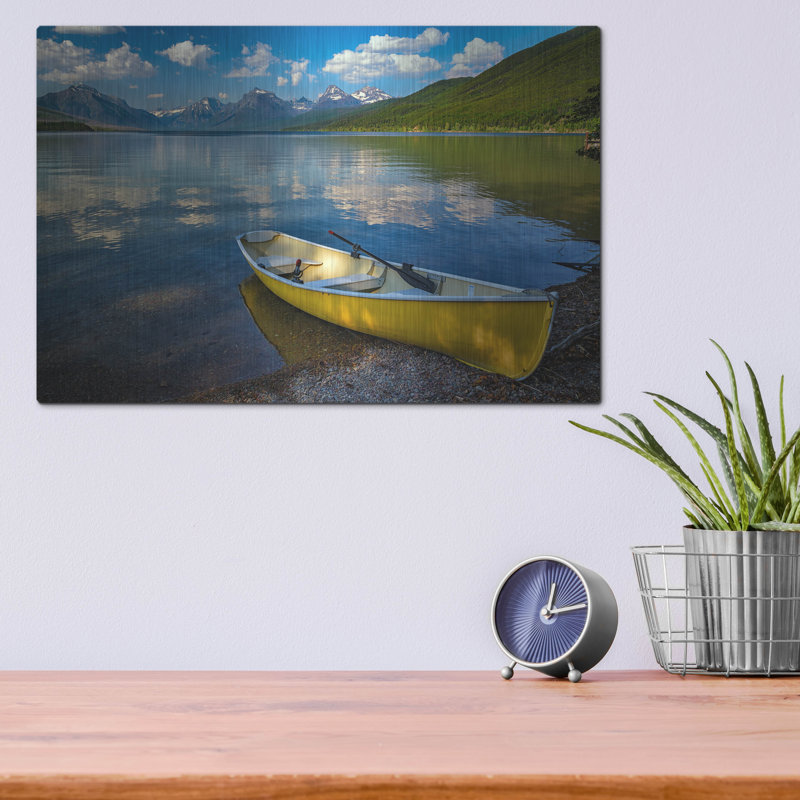 «Afprès on Lake Mcdonald» par Rick Berk, art mural en métal, H 12 po x l 16 po