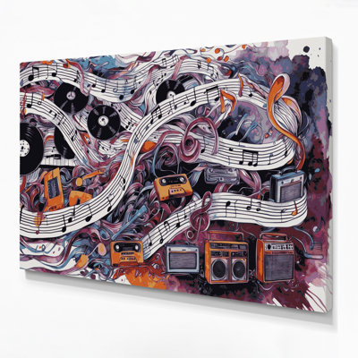 Art musical sur toile brune