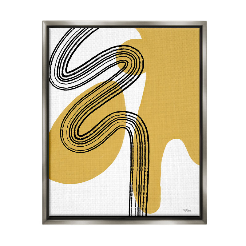 "Contemporary Splatter And Lines" par Cat Thurman Designs sur toile, Cadre flottant gris lustré, H 31 po x l 25 po