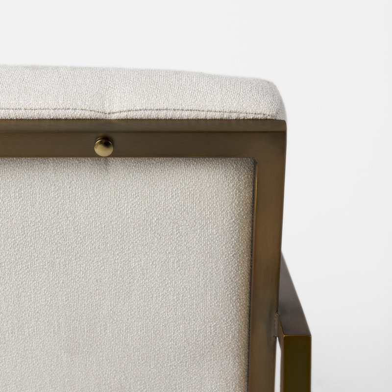 Fauteuil en polyester 28,25 po Solange, Mélange de polyester beige, Doré