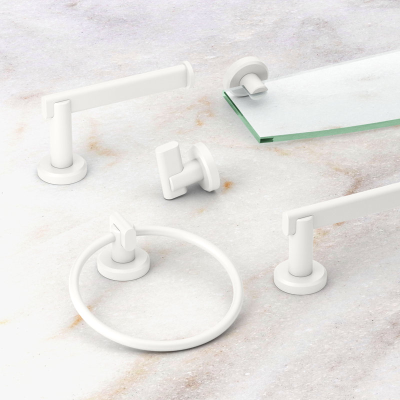 Barre à serviettes Locke, Blanc mat, H 2 po x l 26 po x P 3,25 po