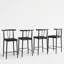 Ensemble de 4 tabourets de bar de 25 po de hauteur comptoir, siège en similicuir, pieds en métal, chaises d'îlot de cuisine, noir-188835047