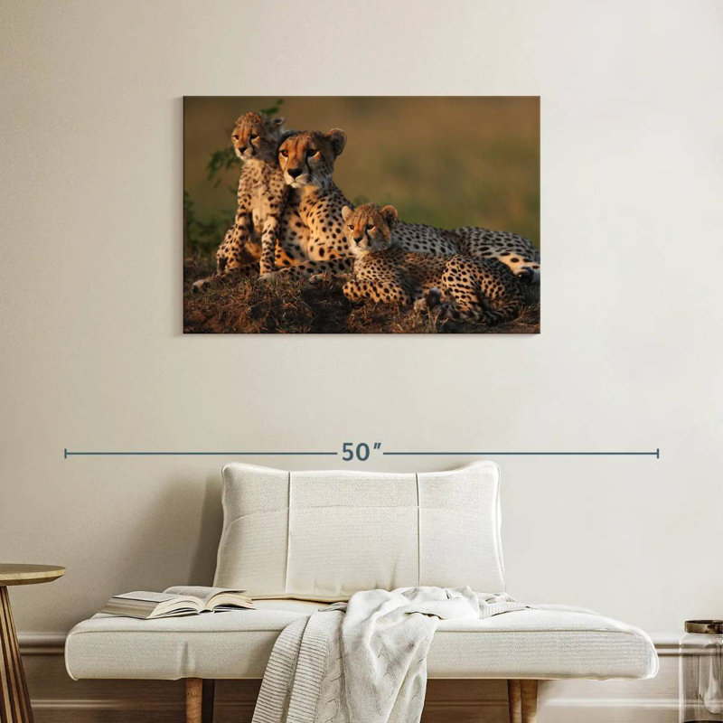 Safari guépard famille, H 24 po x l 36 po