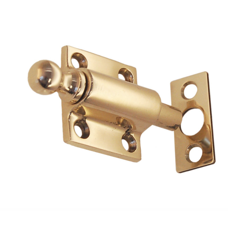 Unlacquered Brass "Beaumont" Sash Ventilating Bolt for Hung Windows, Unlacquered Brass