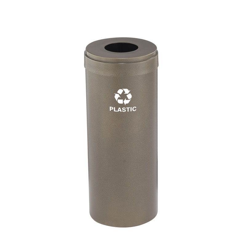 Steel Open Kitchen Trash Can, Bronze Vein, 15, 30" H x 12" W x 12" D