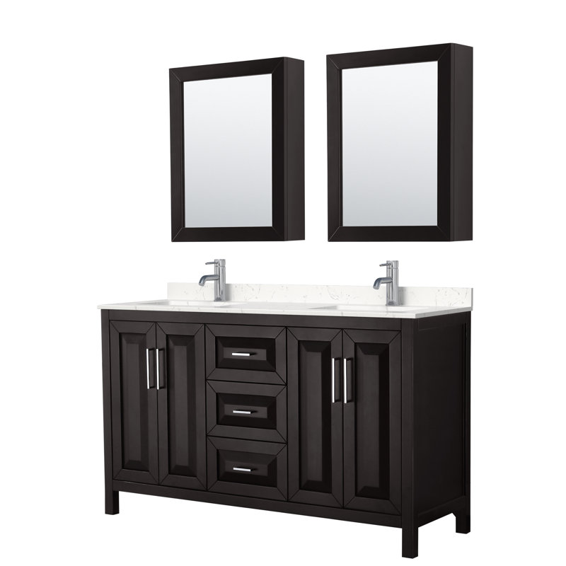 Daria 60'' W Double Vanity, Dark Espresso, Polished Chrome