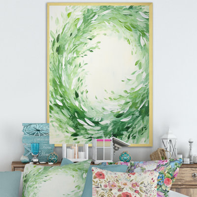 Couronne verte verdoyante tourbillon - décoration murale couronne