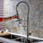 Kitchen Faucet With Pull Down , Brushed Nickel Finish, Material Sink In Nickel, 360 Rotatable, Brass Interior
