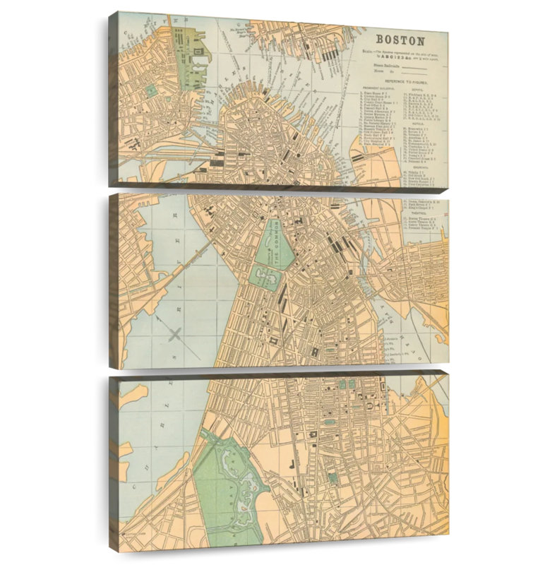 Aliaz Boston Map, 38" H x 24" W