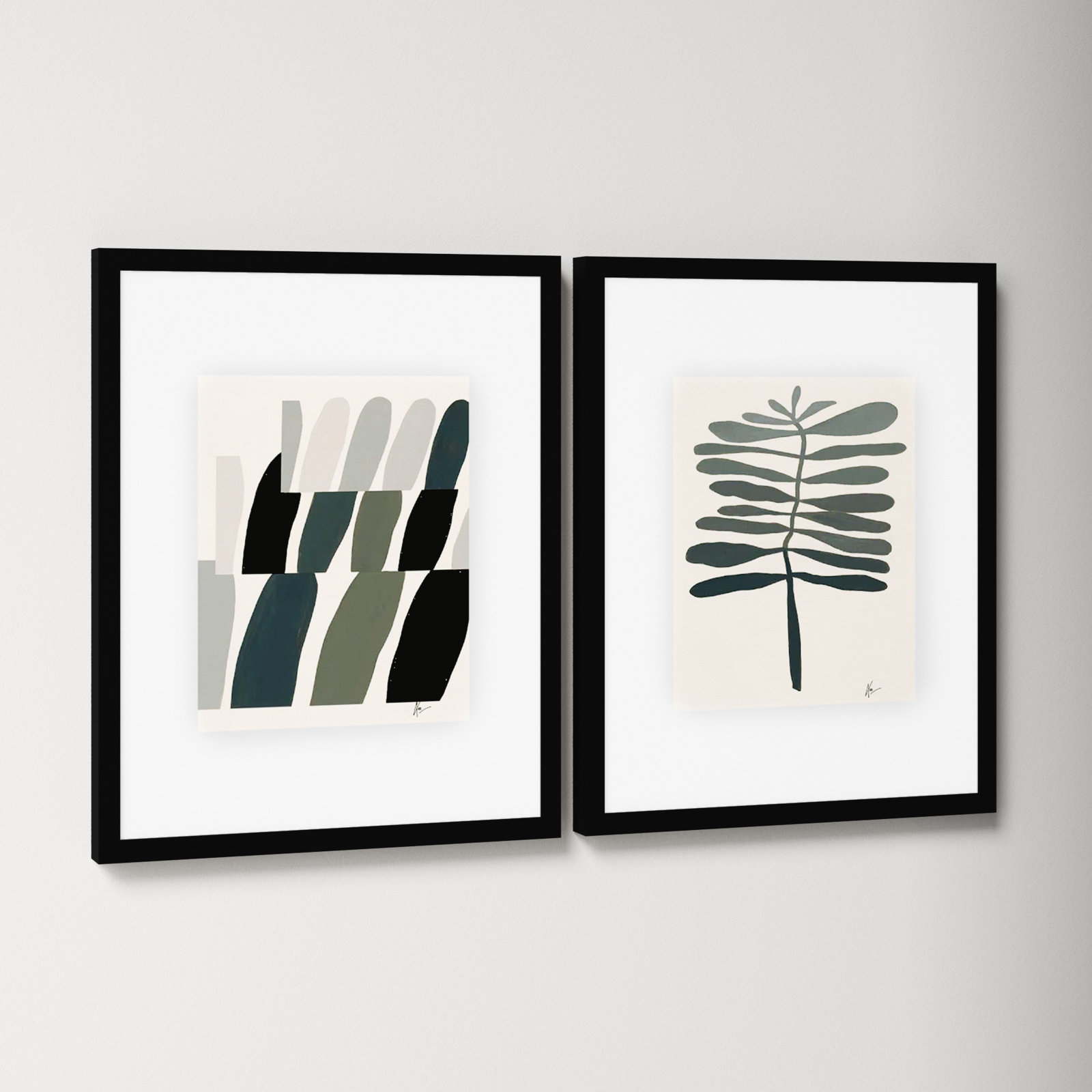Flora 1&2 by Lee Lessem, Black Framed, 20" H x 32" W x 1.25" D