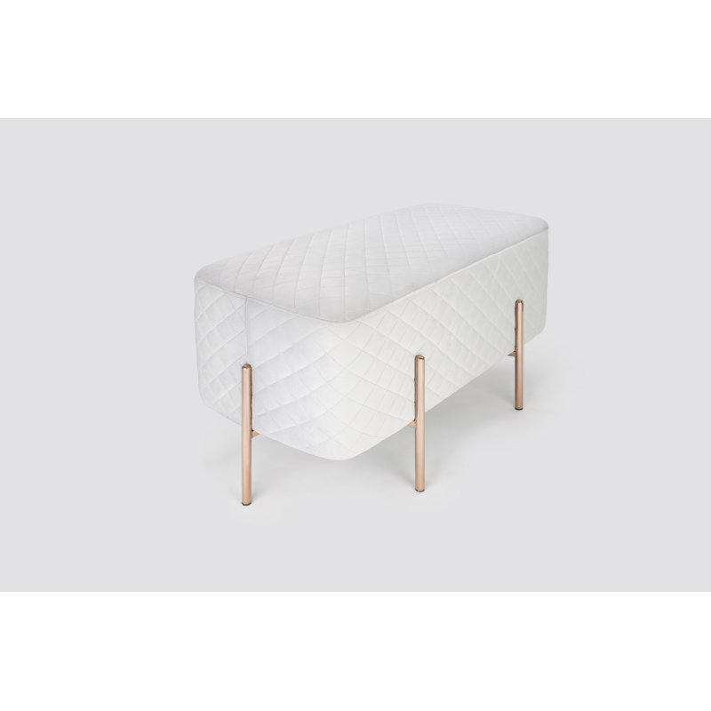 Killingly Velvet Upholstered Bench, Silver