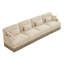 Canapé modulaire de 131 po à motif léopard, bord gland, assise profonde, conception ergonomique, assemblage facile pour le salon-1274167827