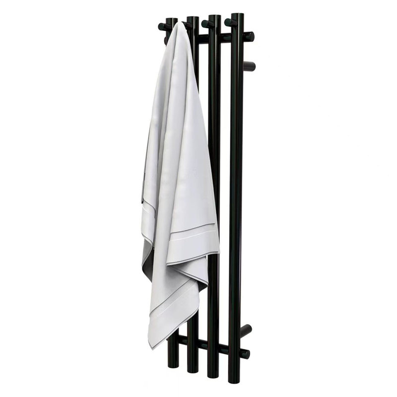Porte-serviettes chauffant avec minuterie, chauffe-serviettes électrique pour la salle de bain, 4 rails verticaux, câblés ou à brancher